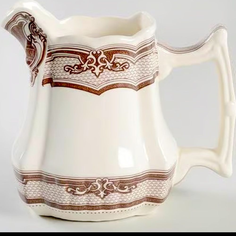 Two’s Company Brown Transfer-ware Cream Pitcher